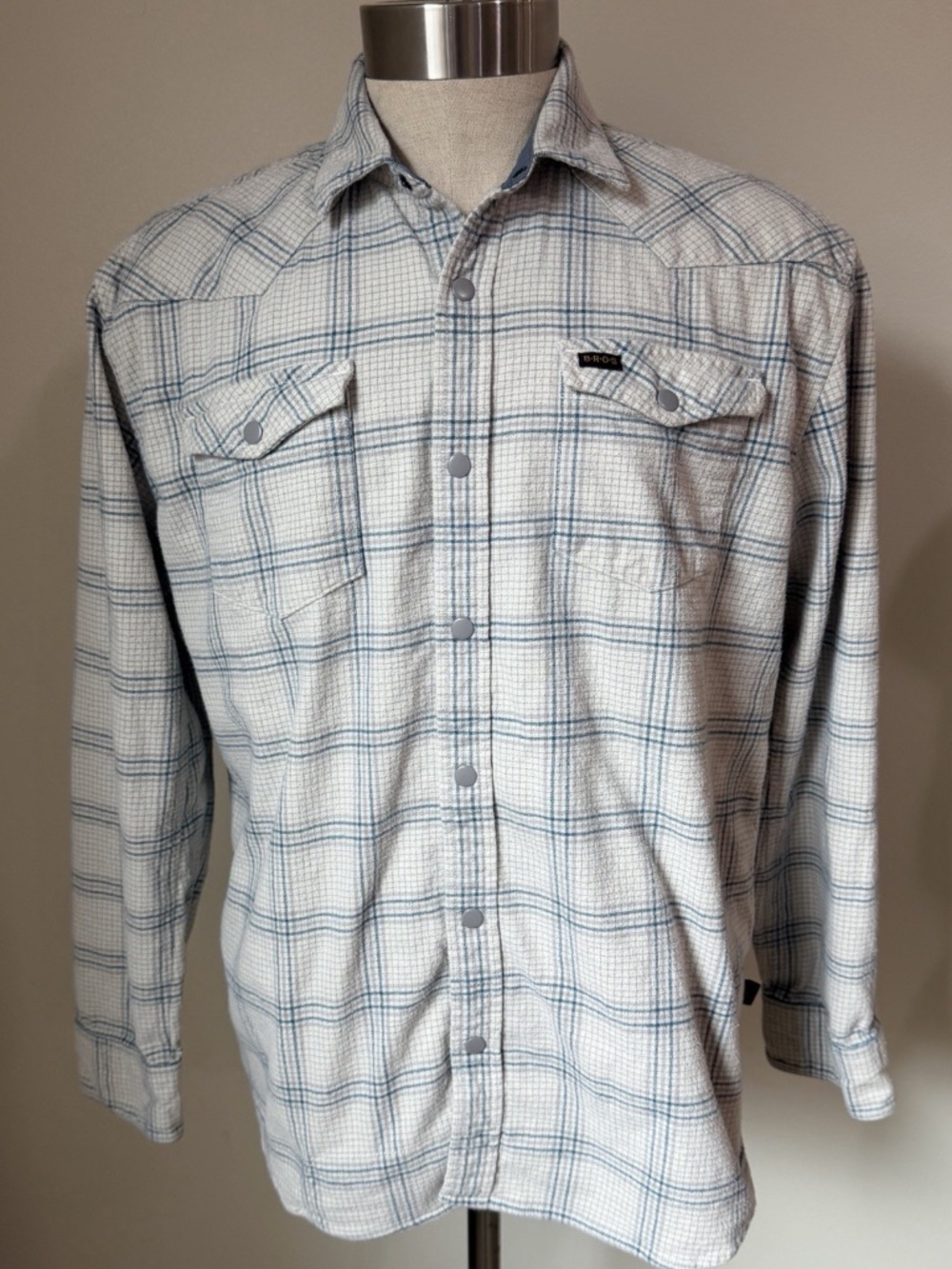 Howler Bros Snap Flannel Shirt Mens L Plaid Western Button Up Long Sleeve